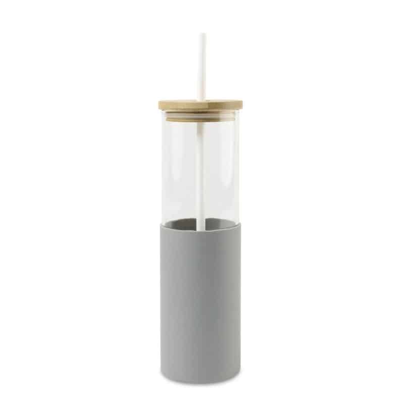Aviana™ Journey Glass Tumbler with Straw - 20 Oz - Dove Grey - 1