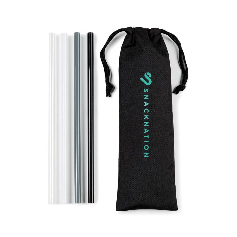 Aviana™ Juniper Reusable Tritan Straw Set - Black - 2