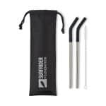 Aviana™ Poppy 2-Pack Stainless Straw Set - Black - 2