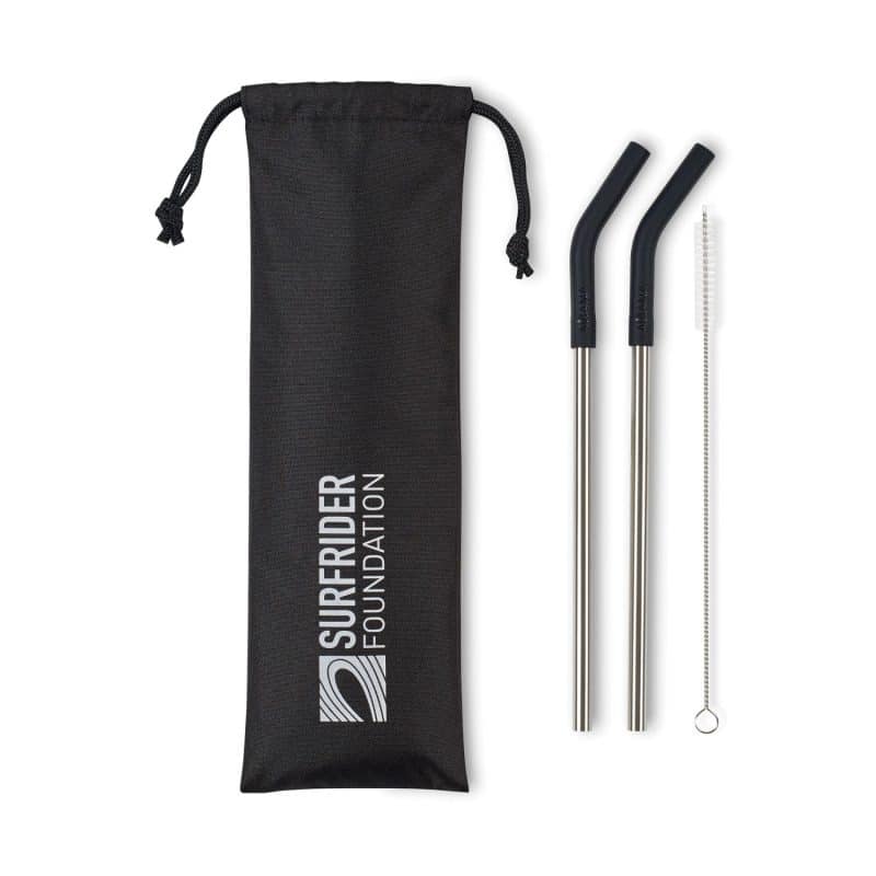Aviana™ Poppy 2-Pack Stainless Straw Set - Black - 2