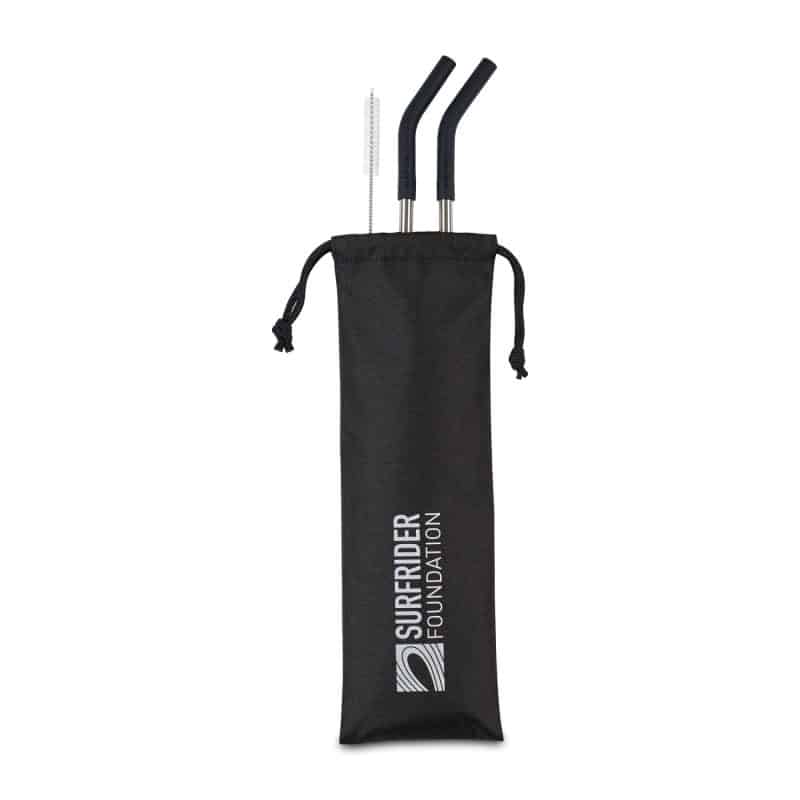 Aviana™ Poppy 2-Pack Stainless Straw Set - Black