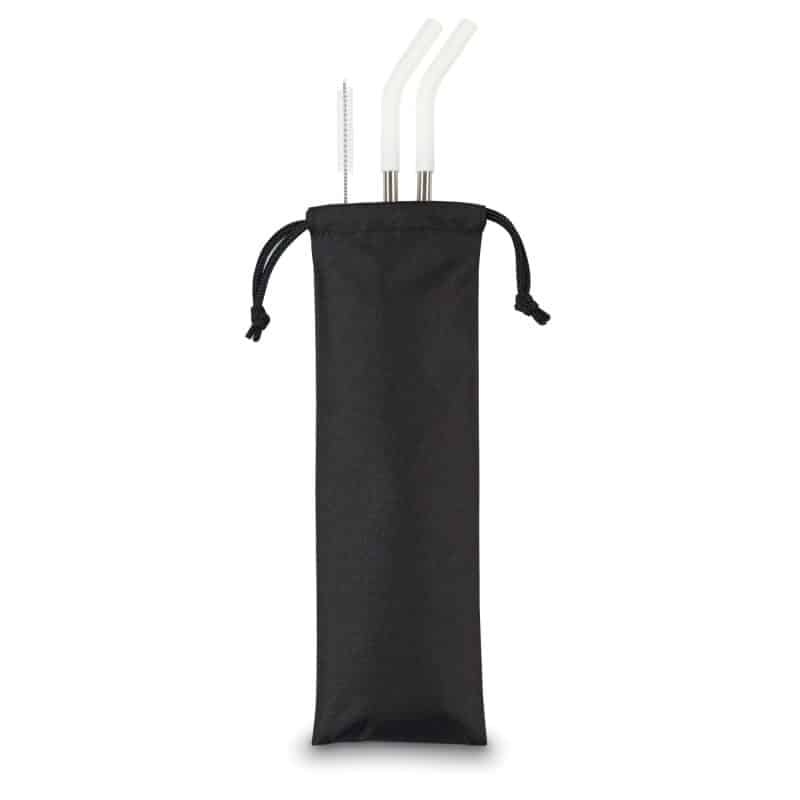 Aviana™ Poppy 2-Pack Stainless Straw Set - White - 1