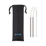 Aviana™ Poppy 2-Pack Stainless Straw Set - White - 2