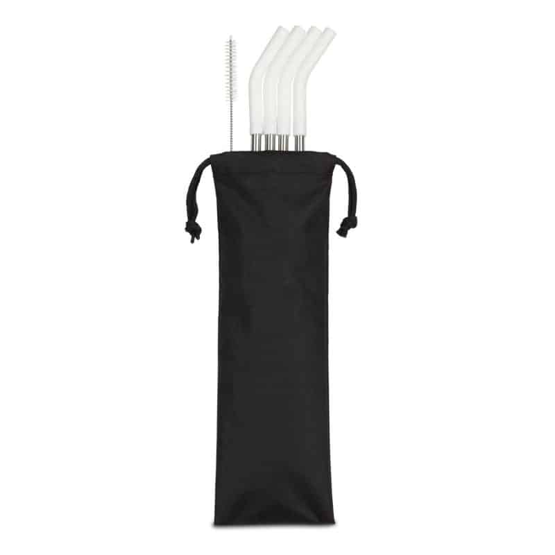 Aviana™ Poppy 4-Pack Stainless Straw Set - White - 1