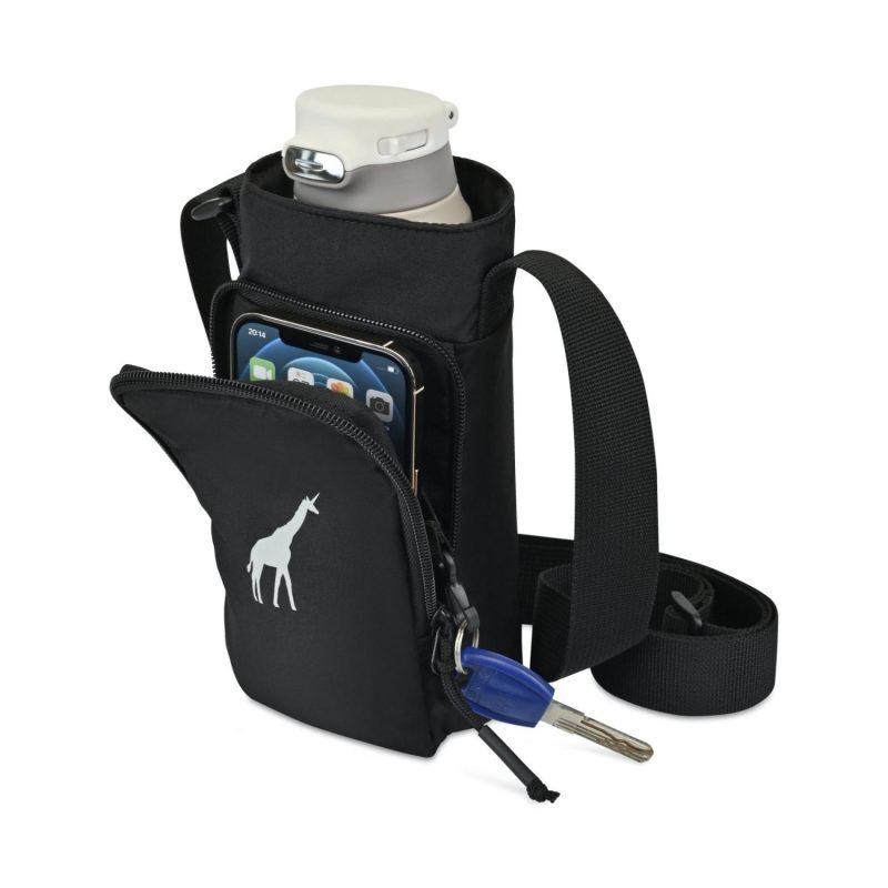 Aviana™ Rowan Recycled Nylon Bottle Sling - Aware™ - Black - 2