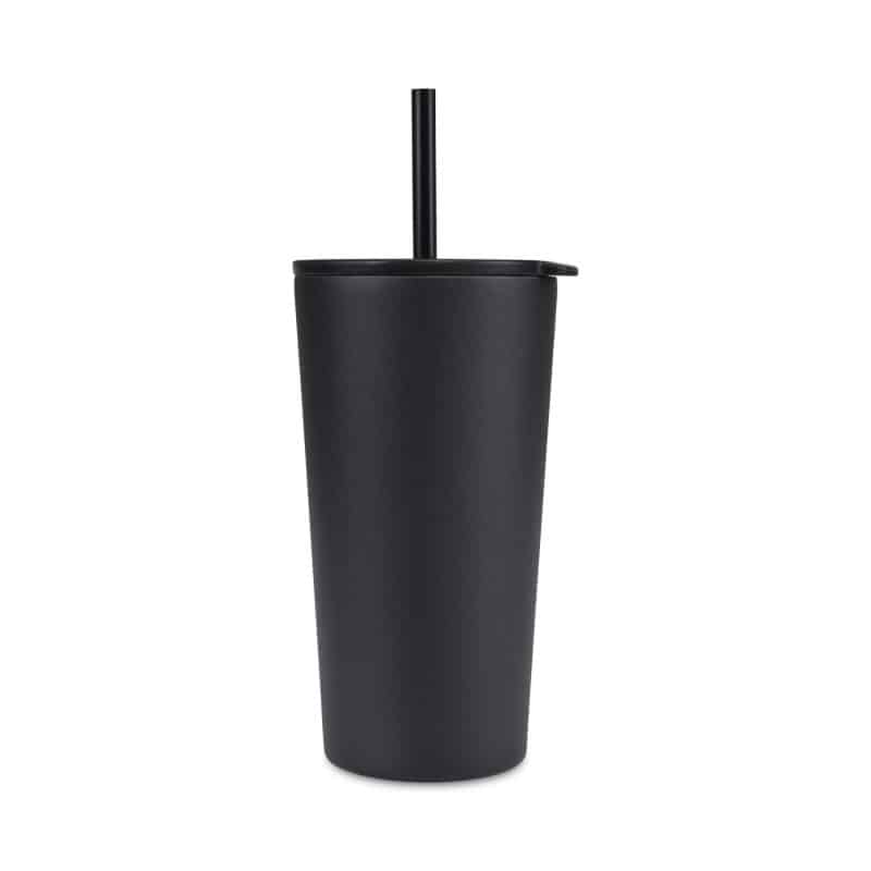 Aviana™ Rowan Recycled Straw Tumbler - 17 Oz. - Black - 1
