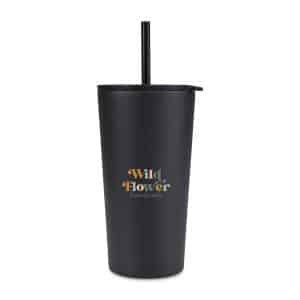 Aviana™ Rowan Recycled Straw Tumbler - 17 Oz. - Black