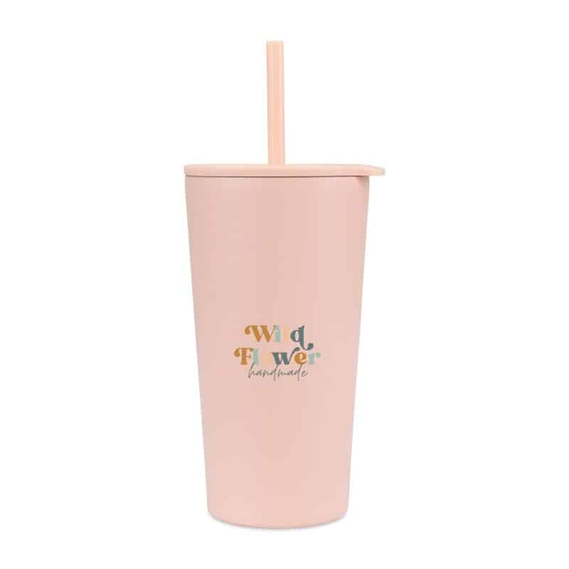 Aviana™ Rowan Recycled Straw Tumbler - 17 Oz. - Light Peach