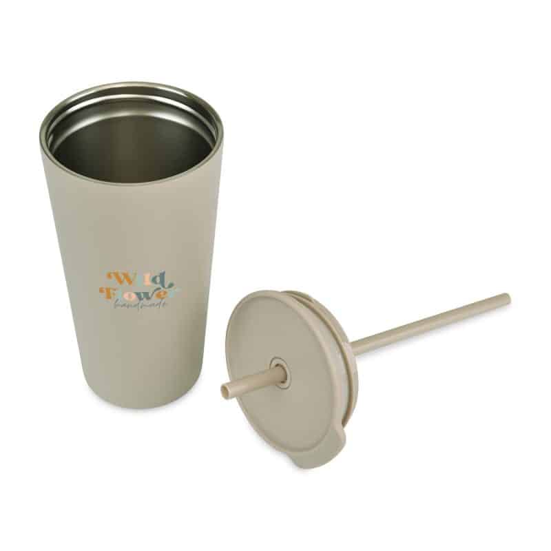 Aviana™ Rowan Recycled Straw Tumbler - 17 Oz. - Taupe - 2
