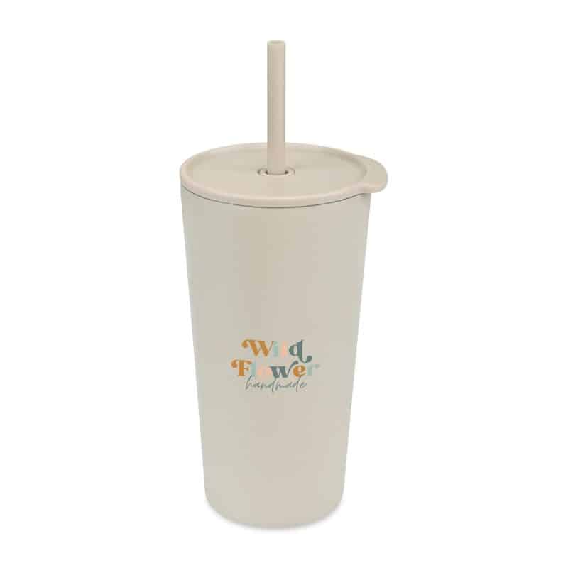 Aviana™ Rowan Recycled Straw Tumbler - 17 Oz. - Taupe - 4