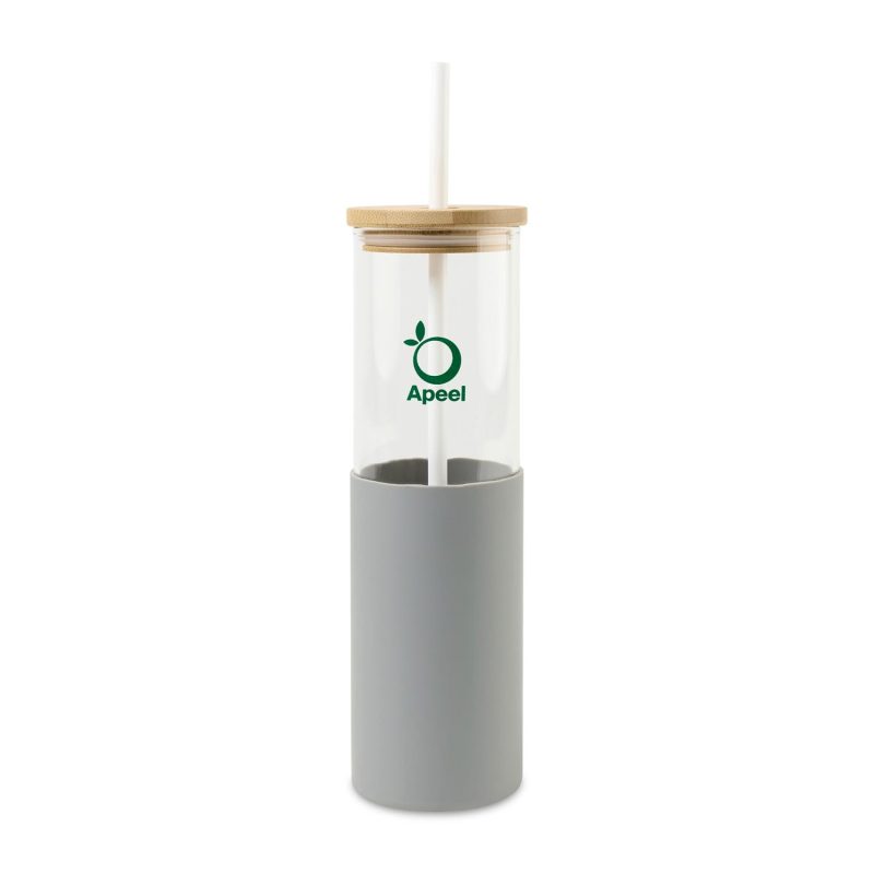 Aviana Journey Glass Tumbler with Straw - 20 Oz - Dove Grey