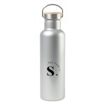 Aviana Metallics Double Wall Stainless Steel Wine Bottle - 25 Oz. - Metallic Silver