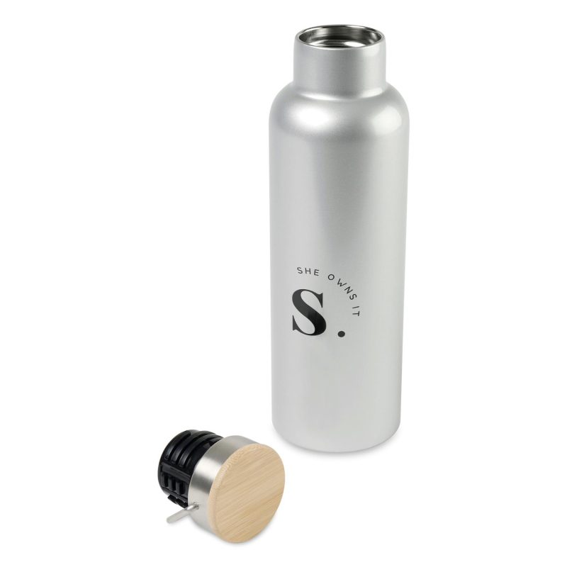 Aviana Metallics Double Wall Stainless Steel Wine Bottle - 25 Oz. - Metallic Silver - 2