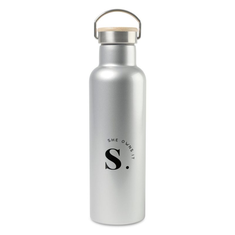 Aviana Metallics Double Wall Stainless Steel Wine Bottle - 25 Oz. - Metallic Silver