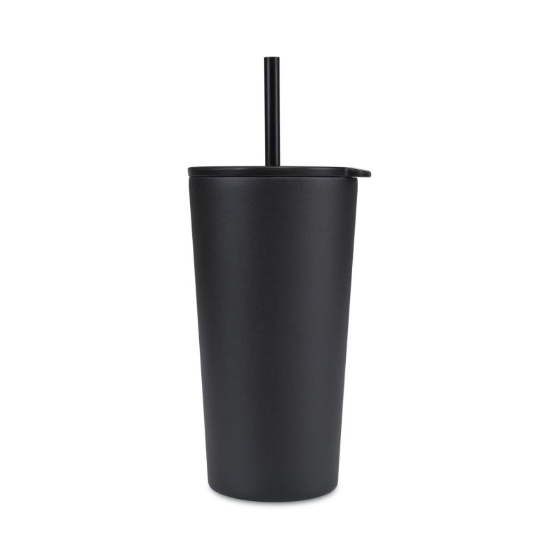 Aviana Rowan Recycled Straw Tumbler - 17 Oz. - Black - 1