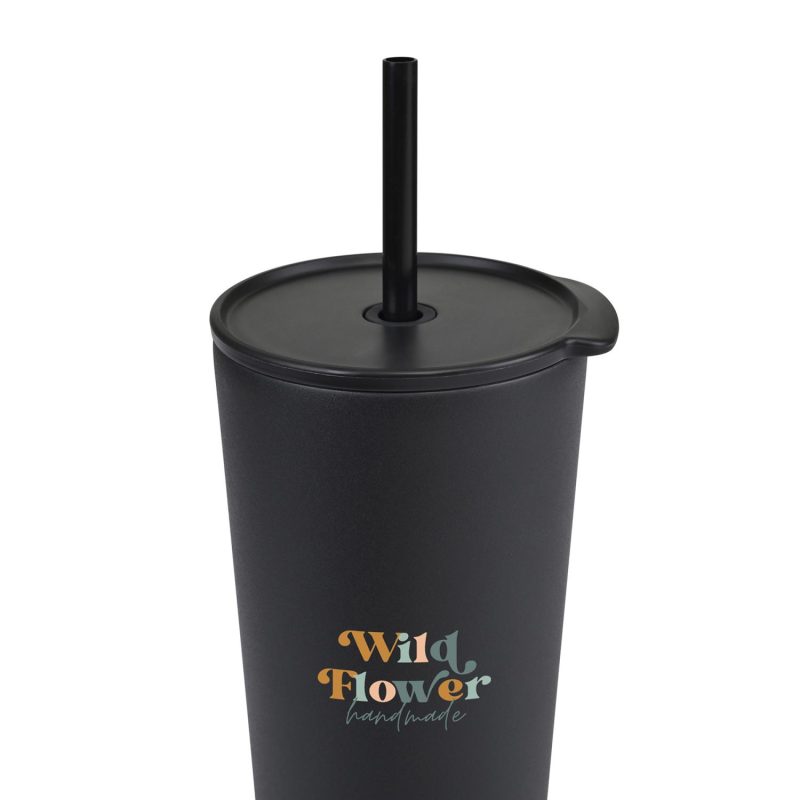 Aviana Rowan Recycled Straw Tumbler - 17 Oz. - Black - 2