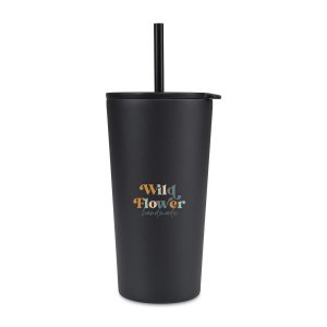 Aviana Rowan Recycled Straw Tumbler - 17 Oz. - Black