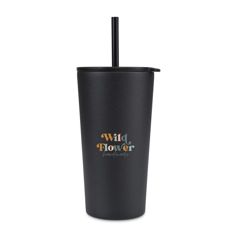 Aviana Rowan Recycled Straw Tumbler - 17 Oz. - Black